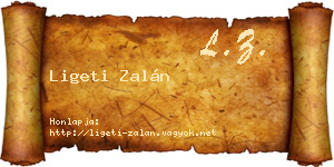 Ligeti Zalán névjegykártya